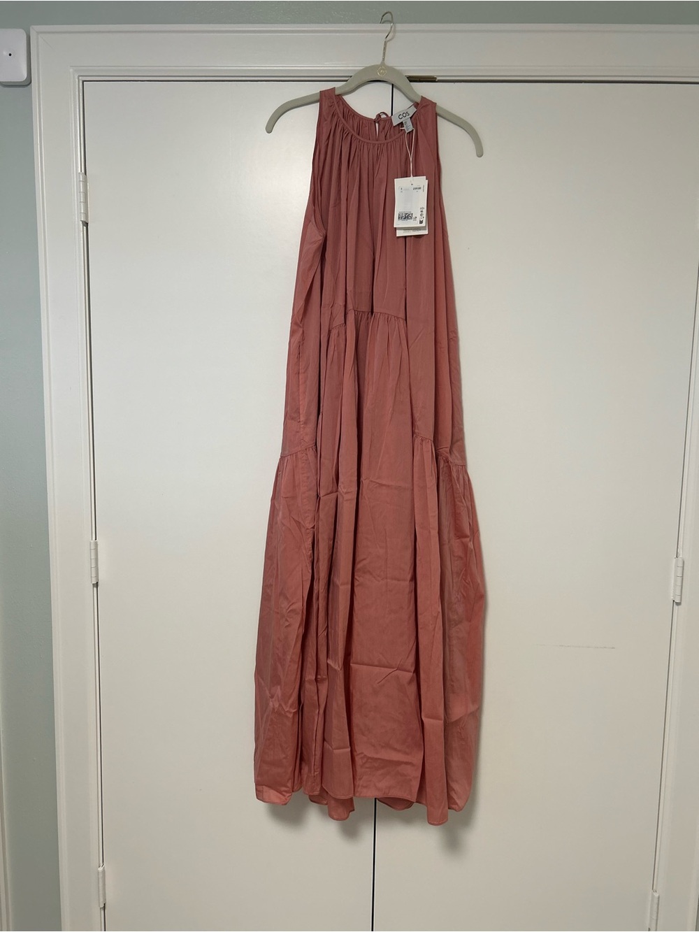 COS Dusty Rose Tiered Maxi Dress 12